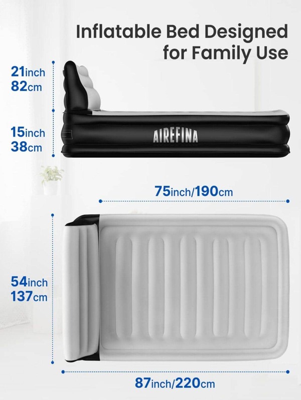 Airefina Air Mattress with Headboard, Full Size Air Bed SHEIN USA