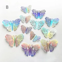 12pcs Colorful Hollow Out 3d Butterfly Stickers - Multicolor - View 2