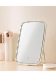 Espejo de luz LED con iluminación, tocador inteligente de maquillaje para dormitorio, recargable - Blanco - Ver 4