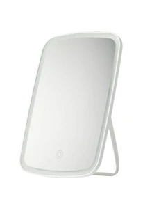 Espejo de luz LED con iluminación, tocador inteligente de maquillaje para dormitorio, recargable - Blanco - Ver 5