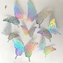 12pcs Colorful Hollow Out 3d Butterfly Stickers - Multicolor - View 6