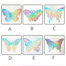 12pcs Colorful Hollow Out 3d Butterfly Stickers - Multicolor - View 7