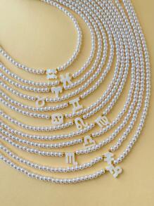 1 Miếng Đúng mốt 12 Trang trí chòm sao Ngọc trai giả Đính cườm Dây chuyền Đối với phụ nữ Để Trang Trí Hàng Ngày - trắng - Xem 2