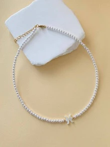 1 Miếng Đúng mốt 12 Trang trí chòm sao Ngọc trai giả Đính cườm Dây chuyền Đối với phụ nữ Để Trang Trí Hàng Ngày - trắng - Xem 5