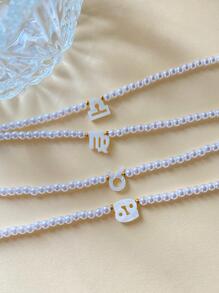 1 Miếng Đúng mốt 12 Trang trí chòm sao Ngọc trai giả Đính cườm Dây chuyền Đối với phụ nữ Để Trang Trí Hàng Ngày - trắng - Xem 11