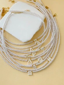 1 Miếng Đúng mốt 12 Trang trí chòm sao Ngọc trai giả Đính cườm Dây chuyền Đối với phụ nữ Để Trang Trí Hàng Ngày - trắng - Xem 6