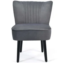 Costway Set of 2 Armless Accent Chair Upholstered Leisure Chair Single Sofa - 深灰色 - 查看 11