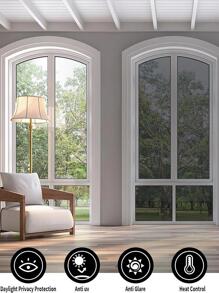 1 Tấm Phim Thủy Tinh Cách Nhiệt Tấm Che Nắng Cửa Sổ Cho Gia Đình, Ban Công, Tòa Nhà Văn Phòng, Chống Nắng, 45Cm X 1M/2M/3M/5M/10M - màu đen - Xem 7