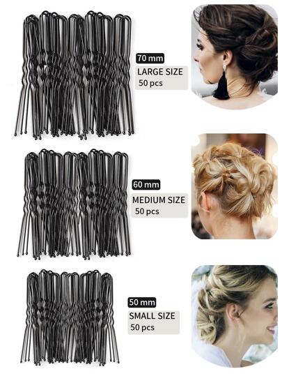 50pcs/150pcs Pinzas para el cabello en forma de U, pinzas de posicionamiento para peinado de maquilladores, herramientas profesionales de fijación invisible para peinado de estudio