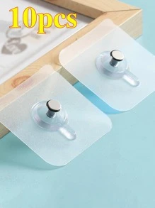 10pcs Clear Wall Hook - Clear - View 1