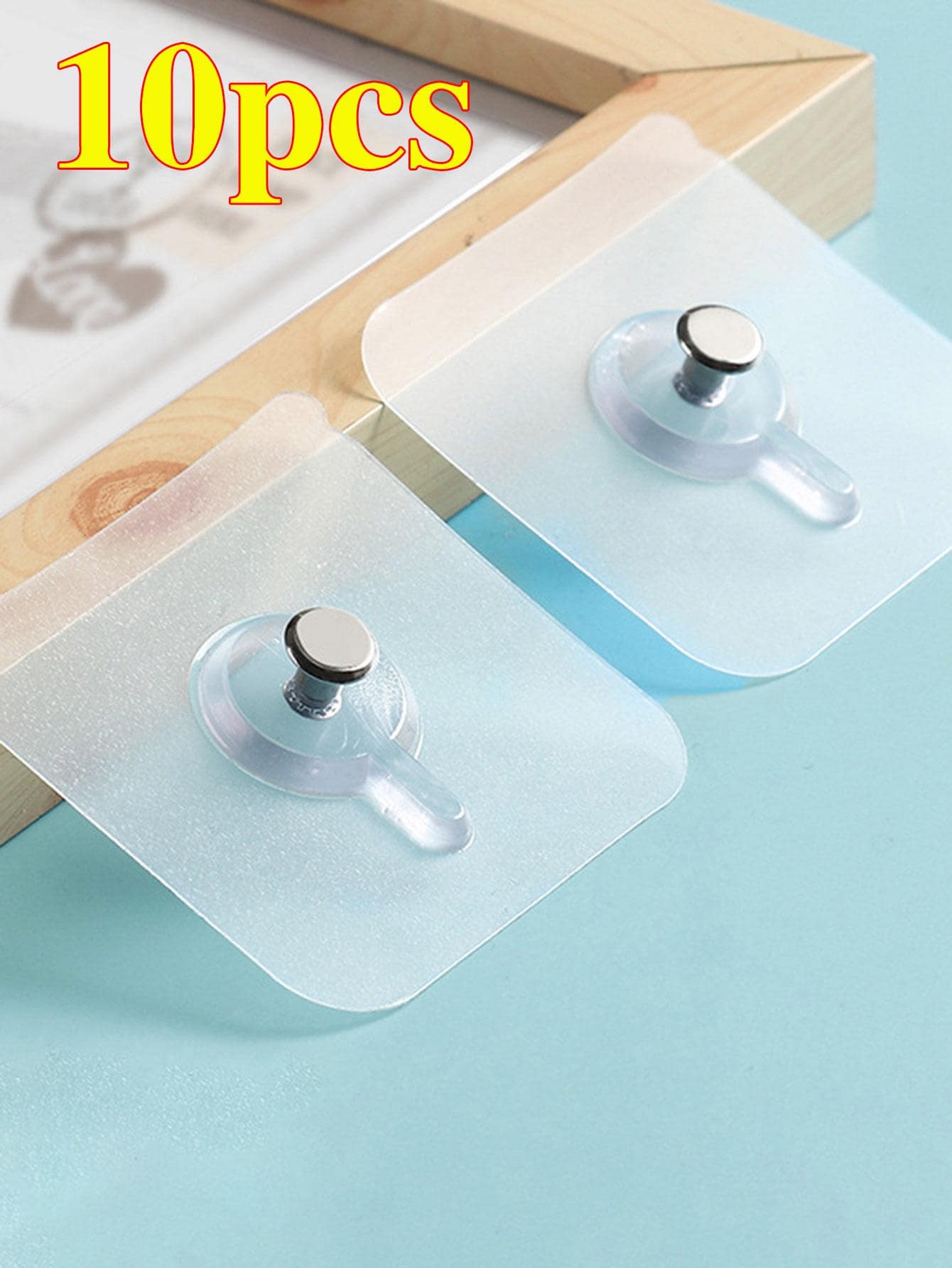 10pcs Clear Wall Hook - Clear - View 1