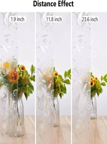 1卷窗戶隱私膜,裝飾窗戶膜,3D彩色玻璃窗戶貼紙,膠水窗戶電影自黏式乙烯基靜電吸附膜適用於家庭辦公室 - 白色 - 查看 6