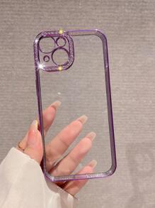 Funda de teléfono de lujo con decoración de rhinestones y acabado brillante en color púrpura, compatible con iPhone 17 Pro Max/17 Pro/17 Air/17/16 Pro Max/16/16 Pro/16 Plus/16E/15/15 Pro Max/15 Pro/15 Plus/11/12/13/14 Pro Max/XS/XR/11 Pro/11 Pro Max/12 Pro/12 Pro Max/13 Pro/13 Pro Max/7 Plus/14 Pro/14 Pro Max/14 Plus/7 Plus/8 Plus/8/SE2, de diseño minimalista y carcasa suave - Morado - Ver 5