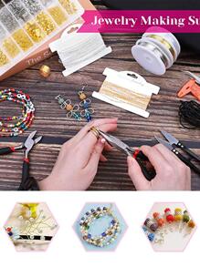 Bộ Hộp 10 Lưới Khóa Tôm Hùm, Ghim 9 Hình & Vòng Nhảy Mở Tự Làm Phụ Kiện Làm Trang Sức - 10 ô vuông - Xem 5