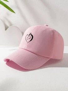 1入組中性Y2K風格圖案小馬和愛心設計棒球帽,適用於戶外運動或者日常通勤 - 粉色 - 查看 2