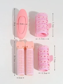 5 件装女士时尚纯色高冠刘海卷发梳发型设计工具适合日常发型 - 粉色 - 查看 3