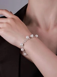 BALMORA 1 pieza Collar de plata esterlina 925 con cielo estrellado y perla falsa, una larga cadena de suéter versátil y lujosa para niñas, un regalo único y exclusivo