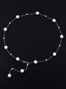 BALMORA 1 pieza Collar de plata esterlina 925 con cielo estrellado y perla falsa, una larga cadena de suéter versátil y lujosa para niñas, un regalo único y exclusivo