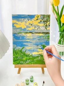 1入組木頭梯形帆布邊框 - 彩色 - 查看 5