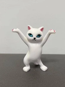 1 件/2 件可爱猫形笔筒和耳机架，有趣的桌面装饰最佳礼物 - 白色 - 查看 2