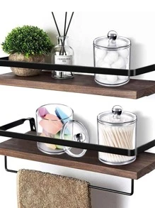Holder Dispenser For Swab,  Round Pads, Floss Picks - 10 Oz Clear Plastic Apothecary Jar Set For Bathroom Canister Storage Organization, Vanity Makeup Organizer - Clear - View 4