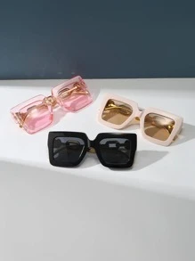 3 Cặp Kính Thời Trang Phong Cách Bohemian Hình Vuông Cổ Điển Bằng Nhựa, Dành Cho Cả Nam và Nữ - Nhiều màu - Xem 3