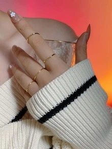 Nhẫn bạc tối giản - Vàng - Xem 3