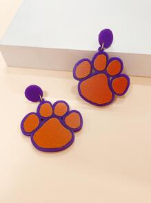 1pair Cute Paw Drop Earrings For Women For Gift - Multicolor - View 2