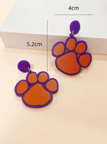 1pair Cute Paw Drop Earrings For Women For Gift - Multicolor - View 5