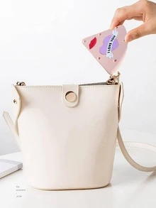 1pc Pink Powder Puff Case - Pink - View 2