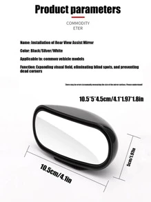 1 pieza retrovisor del coche Espejo alta definición auxiliar Espejo - Negro - Ver 4