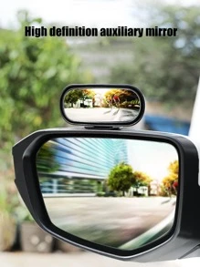 1 pieza retrovisor del coche Espejo alta definición auxiliar Espejo - Negro - Ver 1