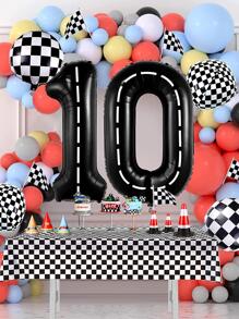 Mtrong Te 1PC Bóng bay Heli lá số màu đen 40 inch tùy chỉnh Trang trí tiệc sinh nhật Globos, Giáng sinh - màu đen - Xem 1