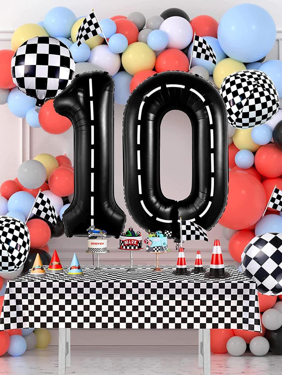 Mtrong Te 1PC Bóng bay Heli lá số màu đen 40 inch tùy chỉnh Trang trí tiệc sinh nhật Globos, Giáng sinh - màu đen - Xem 1