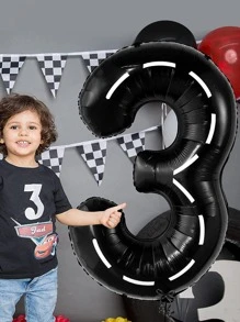 Mtrong Te 1PC Bóng bay Heli lá số màu đen 40 inch tùy chỉnh Trang trí tiệc sinh nhật Globos, Giáng sinh - màu đen - Xem 6