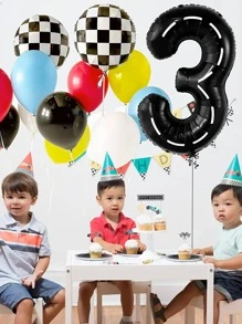 Mtrong Te 1PC Bóng bay Heli lá số màu đen 40 inch tùy chỉnh Trang trí tiệc sinh nhật Globos, Giáng sinh - màu đen - Xem 3