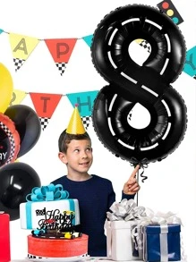 Mtrong Te 1PC Bóng bay Heli lá số màu đen 40 inch tùy chỉnh Trang trí tiệc sinh nhật Globos, Giáng sinh - màu đen - Xem 4