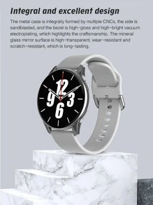 gris de silicona Correa de reloj monitoreo de frecuencia cardíaca Reloj inteligente - Plateado - Ver 4