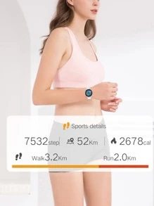 gris de silicona Correa de reloj monitoreo de frecuencia cardíaca Reloj inteligente - Plateado - Ver 5