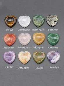 1入組隨機色時尚愛心設計鬆動寶石適合女士DIY首飾製作 - 彩色 - 查看 2