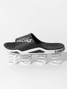 Men Slippers Summer Fashion Anti-Slip Indoor Outdoor Bathroom Shower Slides, Casual Beach Outdoor Sport Slippers