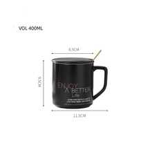1pc Slogan Graphic Mug - Black - View 4