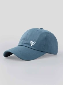 Mũ lưỡi trai unisex in hình trái tim phong cách Y2K màu trắng, thoáng khí, có thể điều chỉnh kích cỡ, thời trang và đa năng, thích hợp làm quà tặng ngày Valentine. - Màu xanh bụi bặm - Xem 2