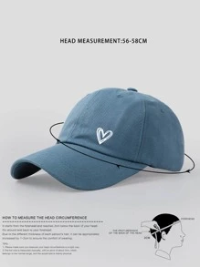 Mũ lưỡi trai unisex in hình trái tim phong cách Y2K màu trắng, thoáng khí, có thể điều chỉnh kích cỡ, thời trang và đa năng, thích hợp làm quà tặng ngày Valentine. - Màu xanh bụi bặm - Xem 5