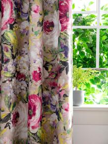 1pc Flower Pattern Blackout Curtain - Multicolor - View 3
