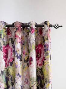 1pc Flower Pattern Blackout Curtain - Multicolor - View 7