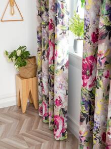 1pc Flower Pattern Blackout Curtain - Multicolor - View 8