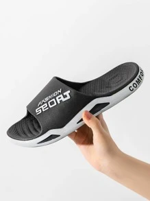 Men Slippers Summer Fashion Anti-Slip Indoor Outdoor Bathroom Shower Slides, Casual Beach Outdoor Sport Slippers