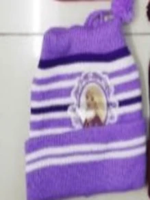 Touca infantil para o frio/ Touca de Frio de Gatinho / Touca infantil feminina - Roxo - Visão 2