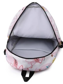 1 pieza Mochila con estampado de flamenco nailon - Rosa - Ver 5
